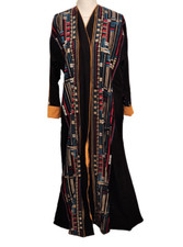 Luxury black embroidered abaya with elegant open design Perfect for Eid events