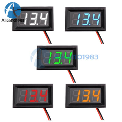 Waterproof Mini LED Digital Voltmeter Voltage Tester Gauge 4.5-30V 0.56'' 3-Digit
