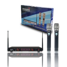 Professional Handheld Wireless Microphone System 2 Channel UHF Karaoke Audio Mic