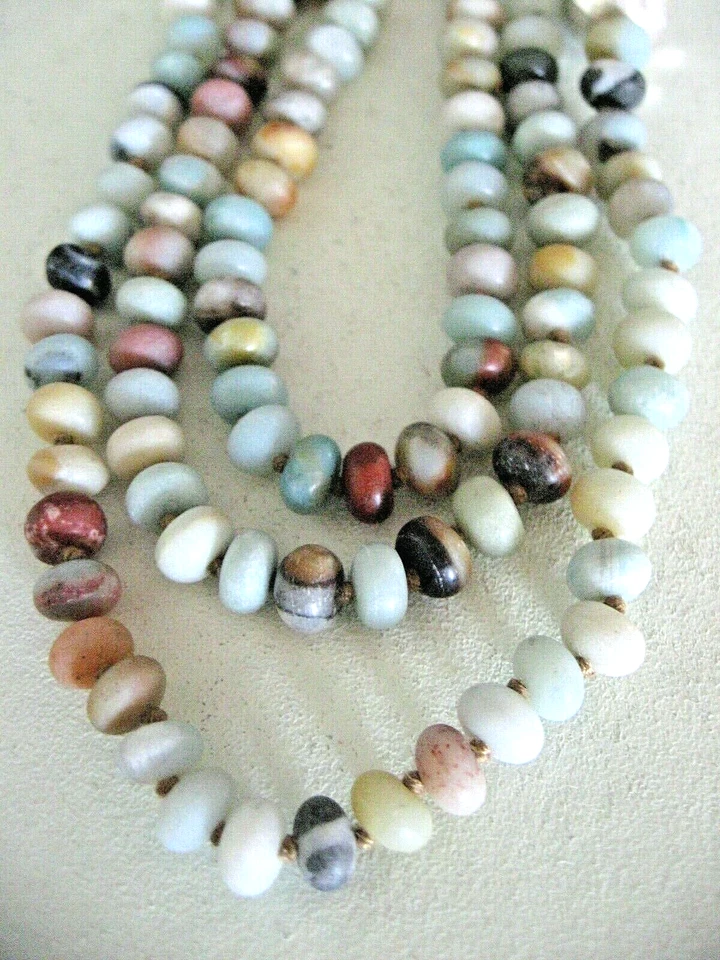 Collar Chan Luu Amazonita Mega Largo Piedra Mate Plata Anudado a Mano Nuevo con Etiquetas $245 Foto 2 de 4