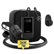 EV Charger Cable Type 2 to 3 Pin Plug, 7M 13A 3kW Electric Car Charger Portable