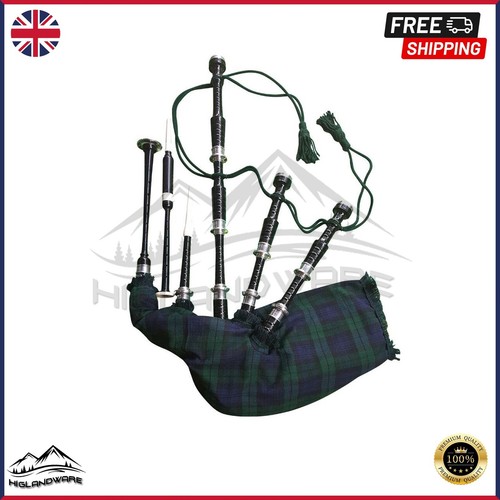 HW Great Highland Rosewod Scottish Black Colour Silver & Scottish Bagpipes - 第 1/3 張圖片