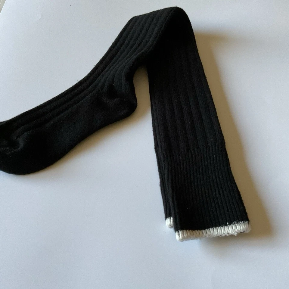 NORDSTROM ABOUND WOMENS OVER THE KNEE SOCKS BLACK WITH WHITE HEM RIBBED OS NWOT - Image 2 of 4
