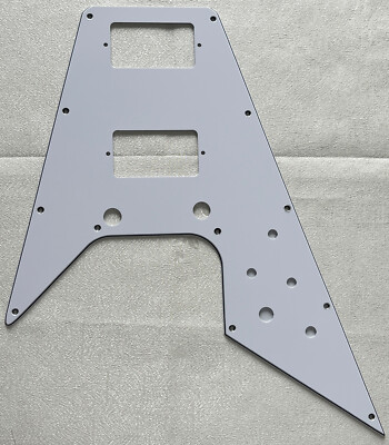 Custom For Gibson Flying V Style Guitar Pickguard 3-Ply White