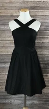 Moda International Victoria’s Secret Black Halter Skater Dress Sz 2