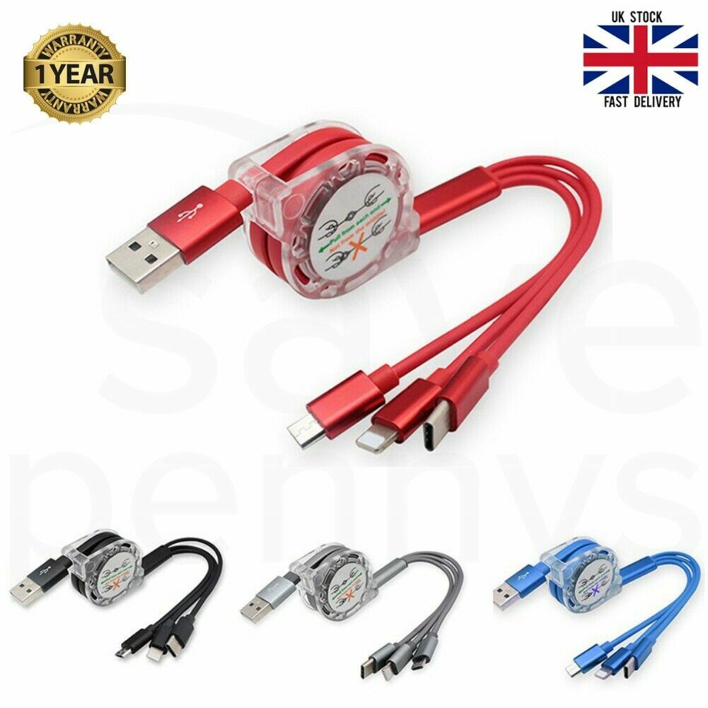 WG® in Charging USB Cable Type-C Micro USB IOS for iPhone Android UK