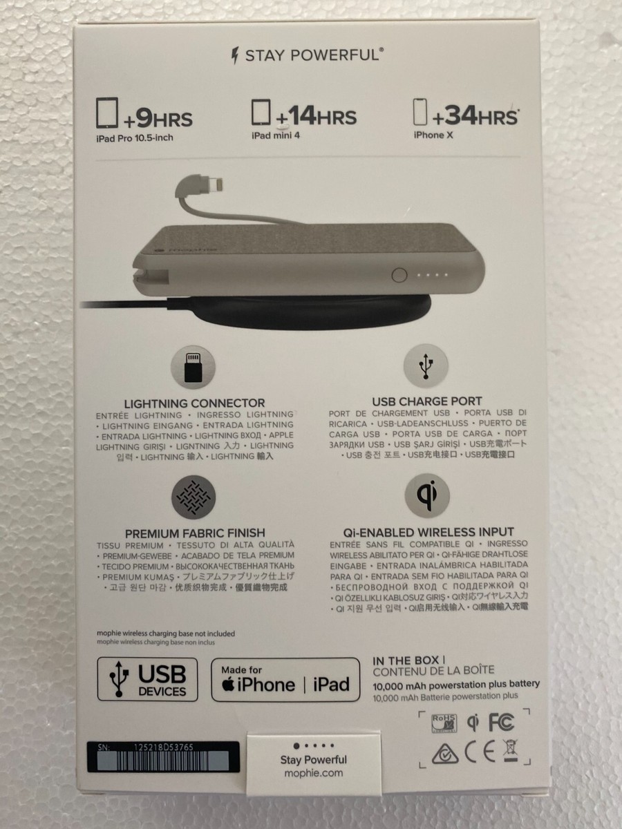 Premium Mophie PowerStation Plus XL 10000mAh Gray High-Speed