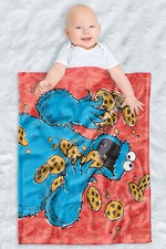 Sesame Street Fleece Baby Blanket, 30"x40", Cookie Monster Character