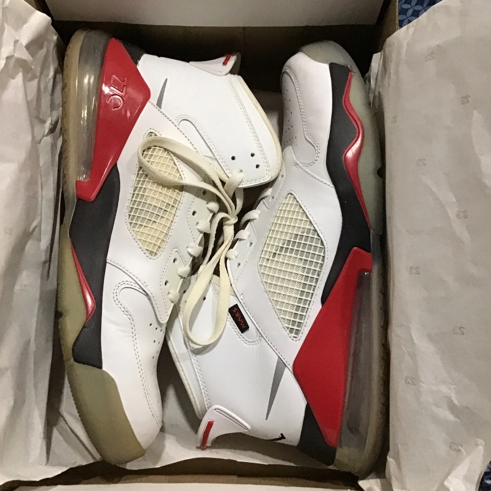 Scarpe Air Jordan taglia 13 Mars Blackmon 270 rosso fuoco con scatola