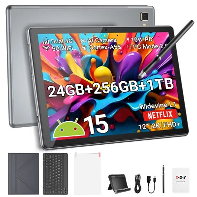 XGODY P60 Octa core Tablet 24GB+256GB 11 Zoll Android 15 4G LTE Tablets 8600mAh