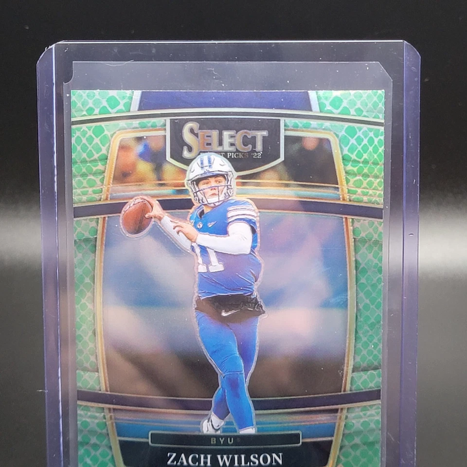 2022 Panini Select Draft Picks Dragon Scale Prizm CASE HIT! SP Zach Wilson #41 - Image 4 of 4
