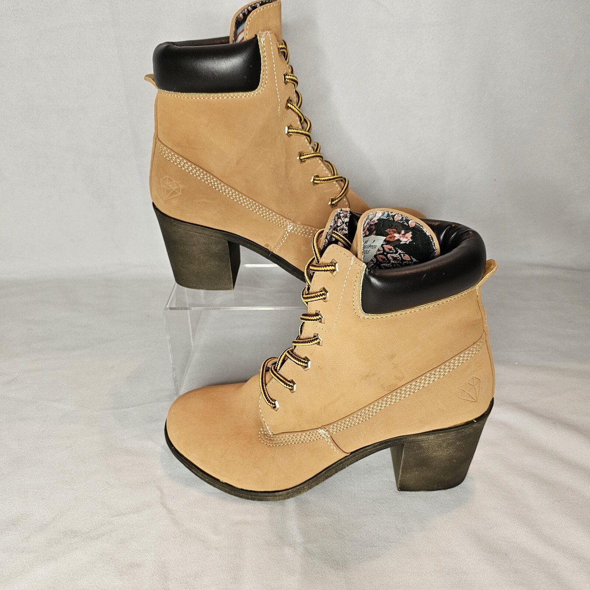 Lace Up Candies Work Boots Women's Rock Candy Kiss Me Lace-up