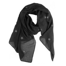 Glamexx24 Damen Schal Halstuch Rundschal Glitzer Metallic Stern Schlauchschal