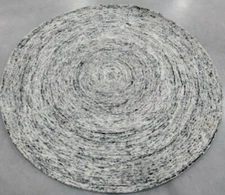 GREY 6' X 6' Round Pulled Threads Rug, Reduced Price 1172701406 IKT633G-6R