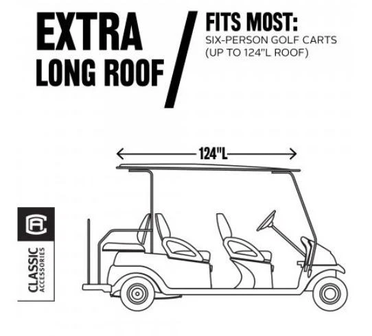 Carro de golf premium para 6 personas fácil de almacenar cubierta color caqui tostado Foto 2 de 3