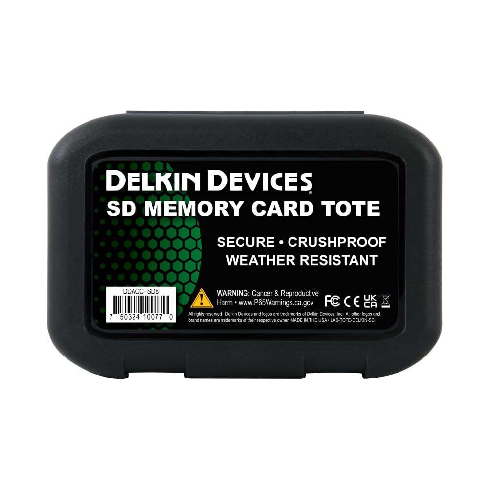 Delkin Devices SD Card Holders Tote – Weather Resistant, Crushproof Case for ...