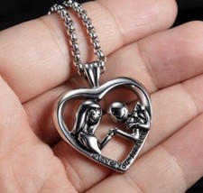 Fashion Love Heart Necklace Stainless Steel Pendant Girl Boy Jewelry Chain 24''