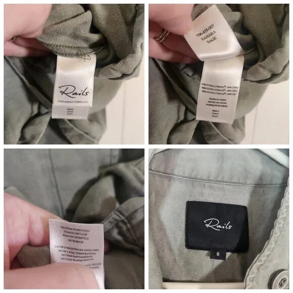 Chaqueta Rails Sahara Sage Utilitaria Estilo Militar Talla Pequeña Lino Tencel Revolve Foto 4 de 4