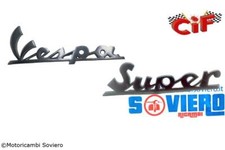 Set Targhette "Vespa Super" Traforate Anteriore Frontale per Vespa Super