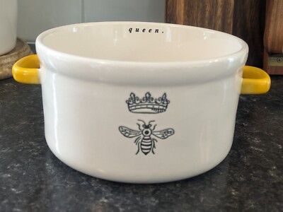 Rae Dunn Queen Bee Bowl Crock Kitchen Decor Spring Dish Catch All Bowl Keys