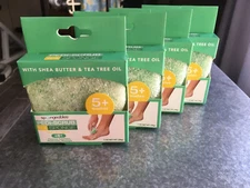 4ct Spongeables Foot Calluses Exfoliating Sponge w/ Shea Butter & Tea Tree Oil