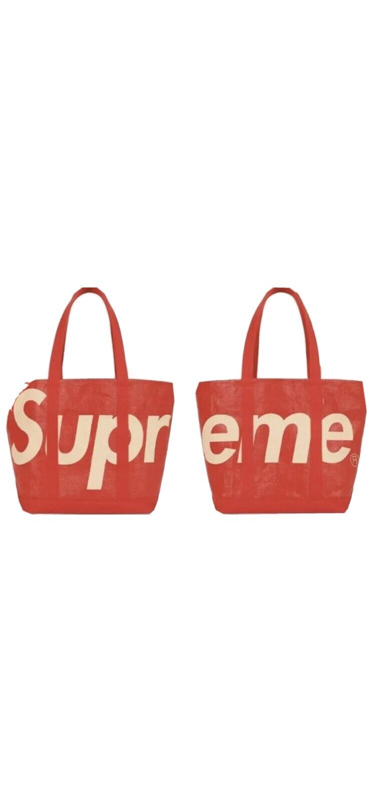 Supreme Raffia Tote Red