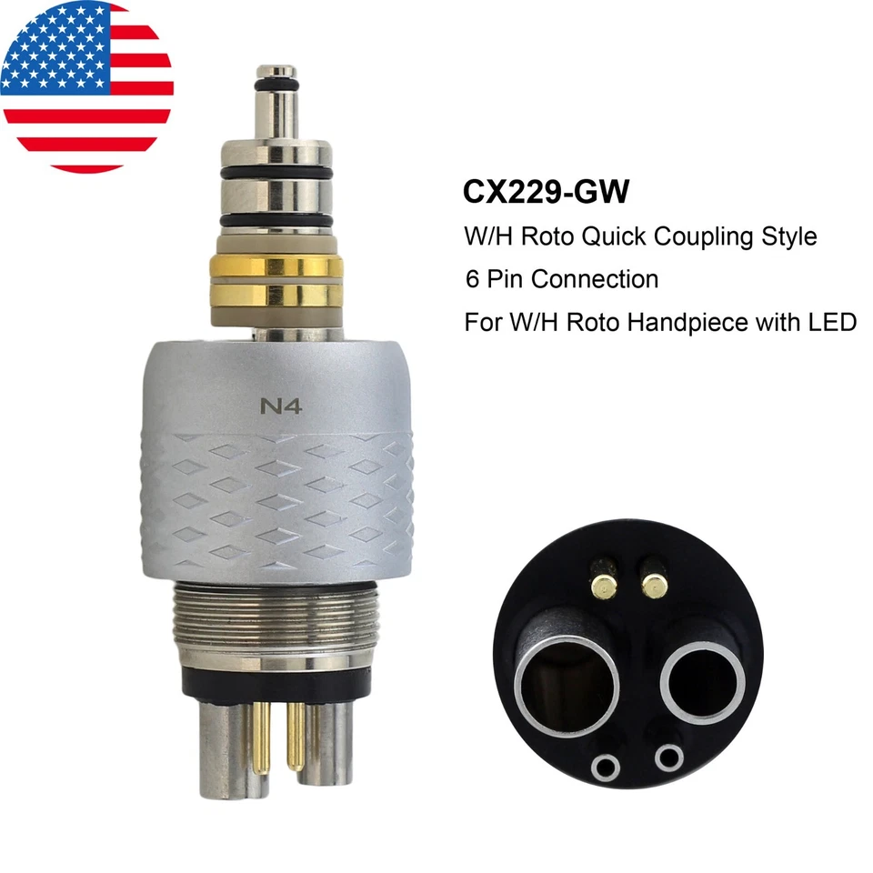 Acoplador de acoplamiento de pieza de mano dental LED de 6 orificios para KAVO Multiflex NSK Phatelus con h Foto 4 de 4