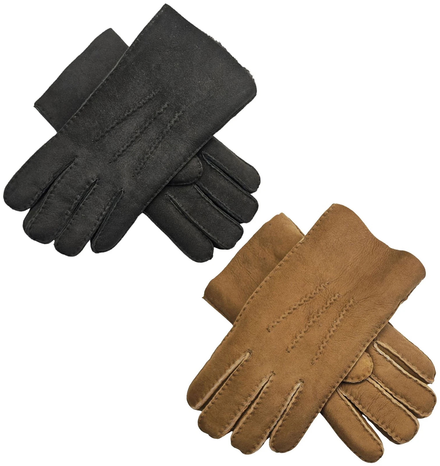 Men’s Suede Sheepskin Gloves Luxury Leather Warm Winter Gloves