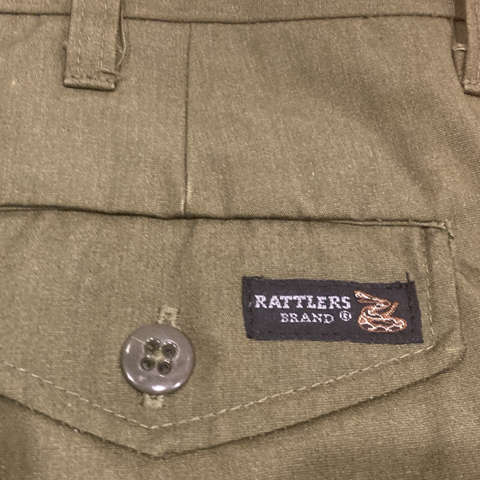 Vintage Rattlers Brand Olive Snake Bite Brush Pants Size 40x30 Made