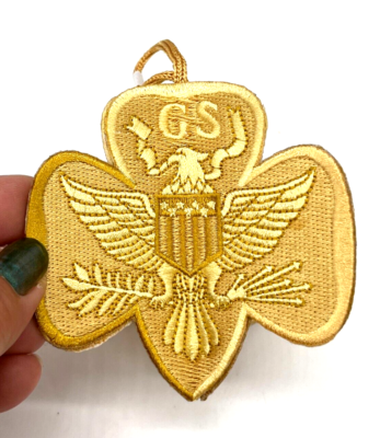 NEW Girl Scouts Traditional 3D Trefoil Gold Embroidered Eagle