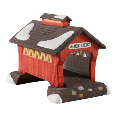 Dept 56 Red Covered Bridge   Heritage Village Boxed #59870 - 1988