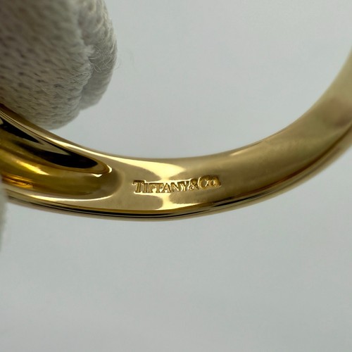 Tiffany & Co. Blue Sapphire Baguette Cut 18k Yellow Gold Three Stone Band Ring - Picture 6 of 9