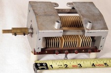 Vintage 3-Section Variable Capacitor on Insulating Supports