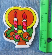 CHRISTMAS CANDLES Vintage 1980's Puffy Sticker Scrapbooking SD39