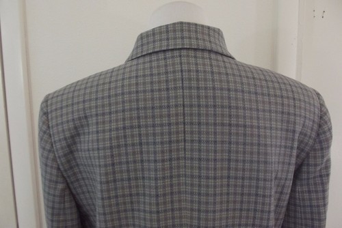 LANDS END Wool BLAZER - Womens Size 6 Grey Checkered Button Down Jacket - Picture 5 of 6