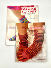 2 Books SOCKS TO KNIT  EASY KNITTED SOCKS - crafts, knitting, Family Socks