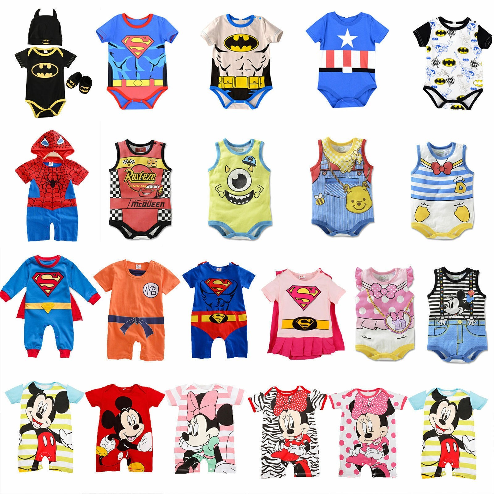 PONY ��Pagliaccetto tutina body neonato bambino ragazzi ragazze supereroe cartone animato