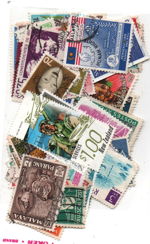 USED BULK +50 MIXED INTERNATIONAL  STAMPS COLLECTION LOT (171)