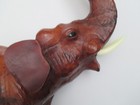 Brown Leather Wrapped Elephant Handmade Figure Glass Eyes 20" Statue MCM 70s EUC — photo 8