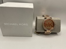 Michael Kors Parker MK5865 Womens Rose Gold Round Logo Analog Wristwatch