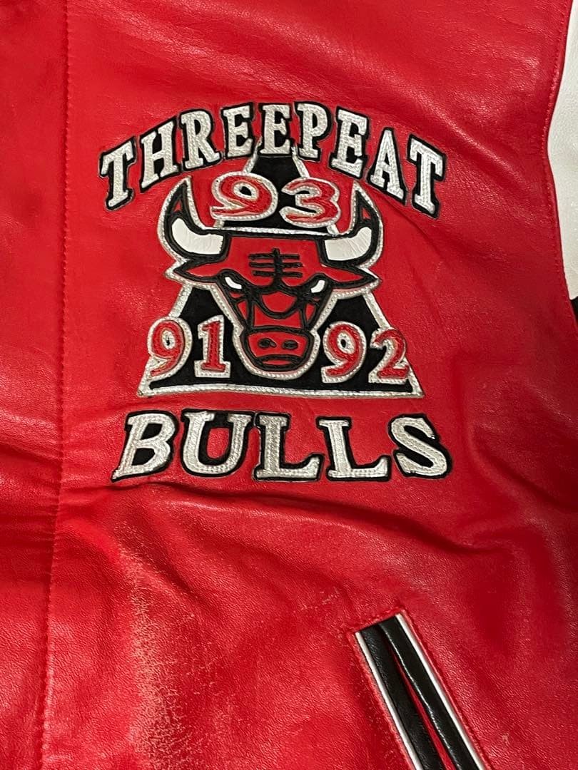 Jeff Hamilton Chicago Bulls 3rd Win Commemorative Leather Jacket XS USA Made image 4