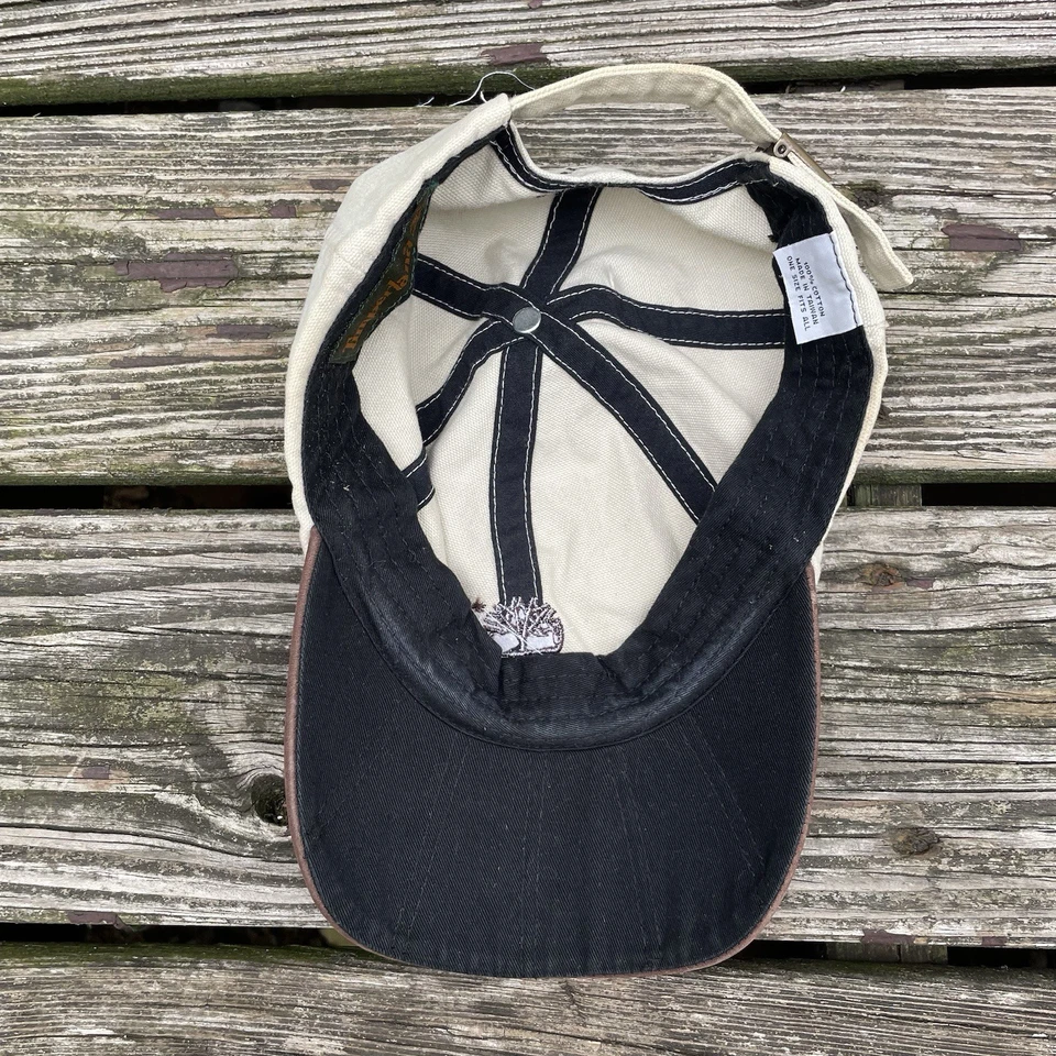 LOGOTIPO VINTAGE TIMBERLAND WEATHERGEAR BEGE COURO MARROM BICO ÁRVORE AJUSTÁVEL - Imagem 4 de 4