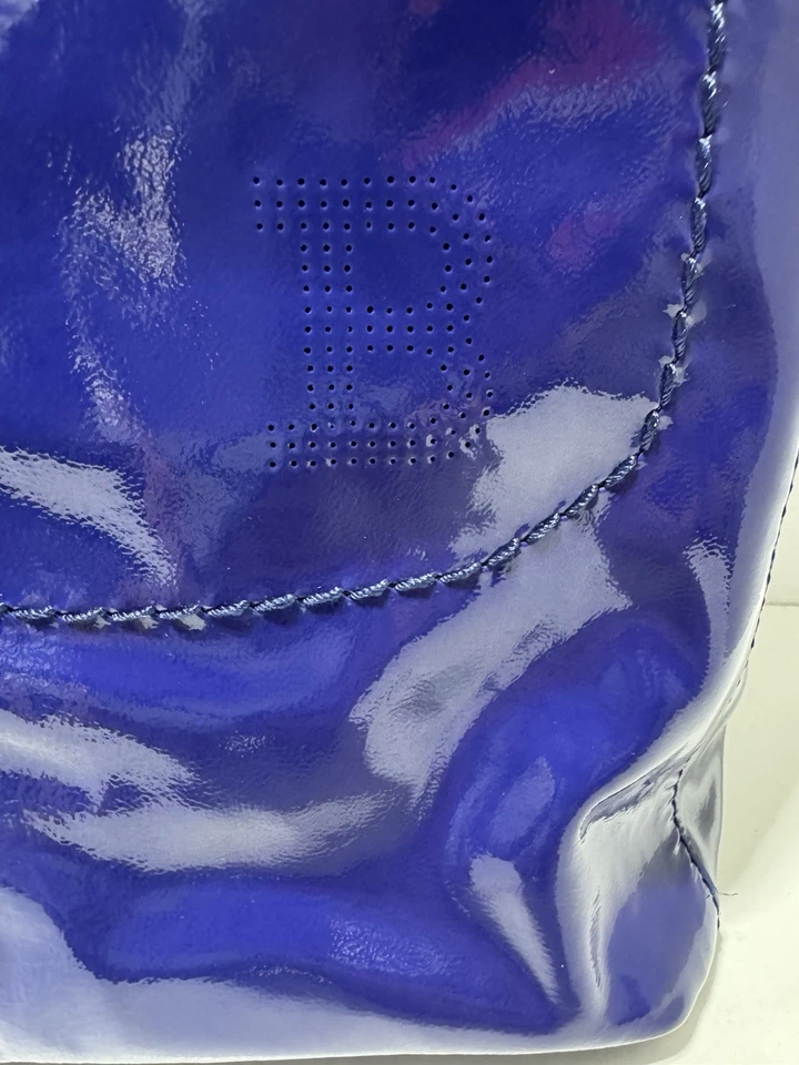 Новый BALLY Macy синий патент коричневый кожаный сумка с короткими ручками наплечный ремень сумка Дамская сумка сумка - Изображение 3 из 4