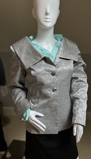 John Meyer Collection Women s Blazer Size 8 Metallic Silver Gray Textured