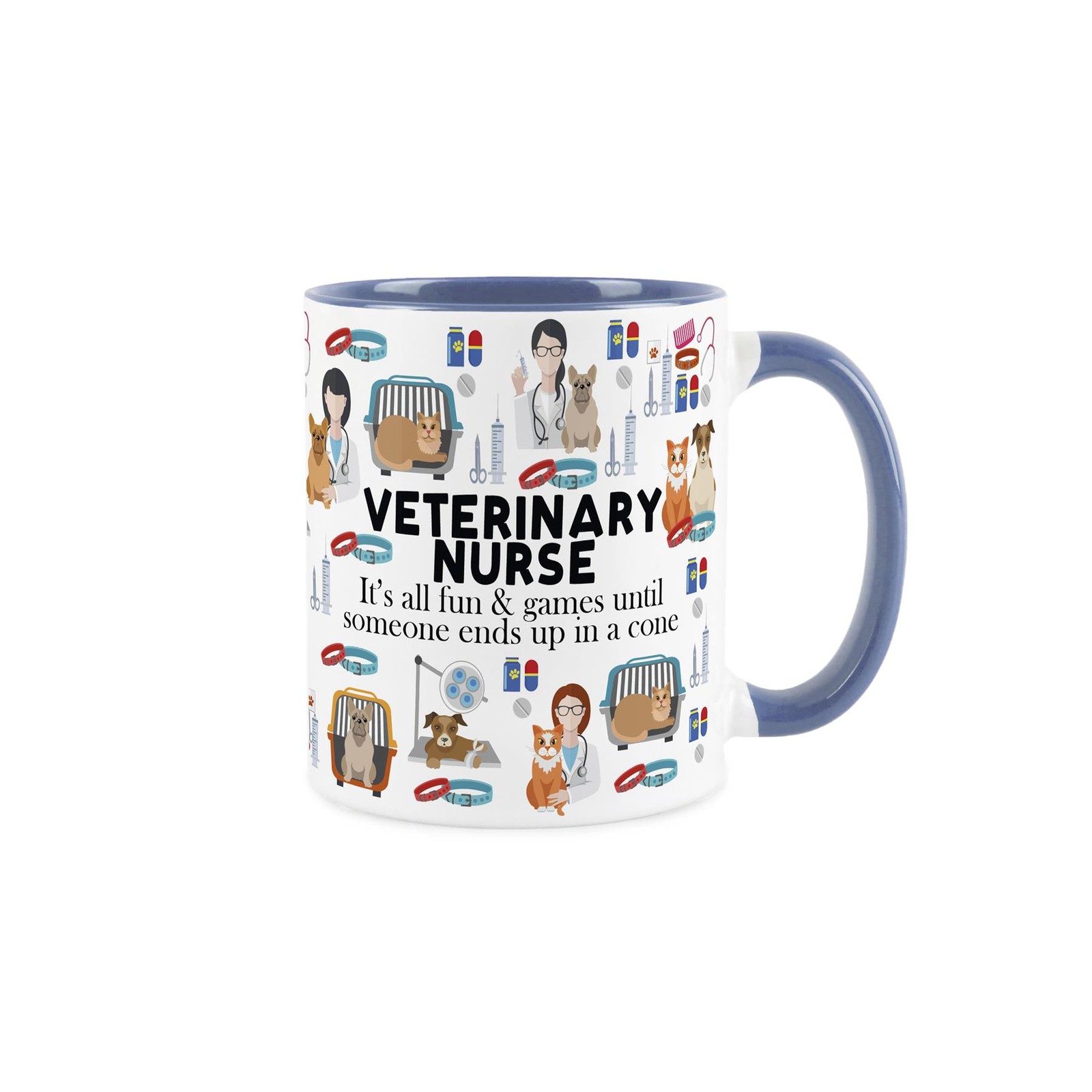 Vet Nurse Mug - Novelty Veterinary Blue Ceramic Mug Gifts for Vet Technicians