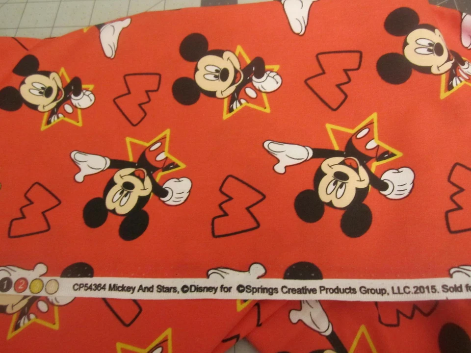 Springs Creative Fabric Disney Mickey and Stars on Red 2 Pieces 1 yd & 17' X 44 - Image 2 of 4