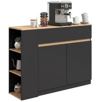 Sideboard, KüChenschrank Mit Schublade, 3-Stufigem Regal, Wohnzimmerschrank