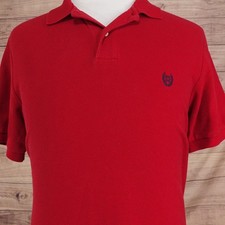 Chaps Polo Shirt Mens M Red 100 Cotton Collared Short Sleeve Embroidered Logo