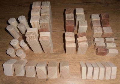 56 Holzbauklötze Natur ohne Chemie und Farbe