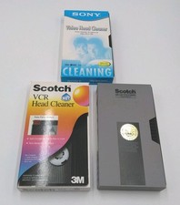 VHS VCR Video Head Cleaner Tape Lot of 3 Sony Scotch Untested